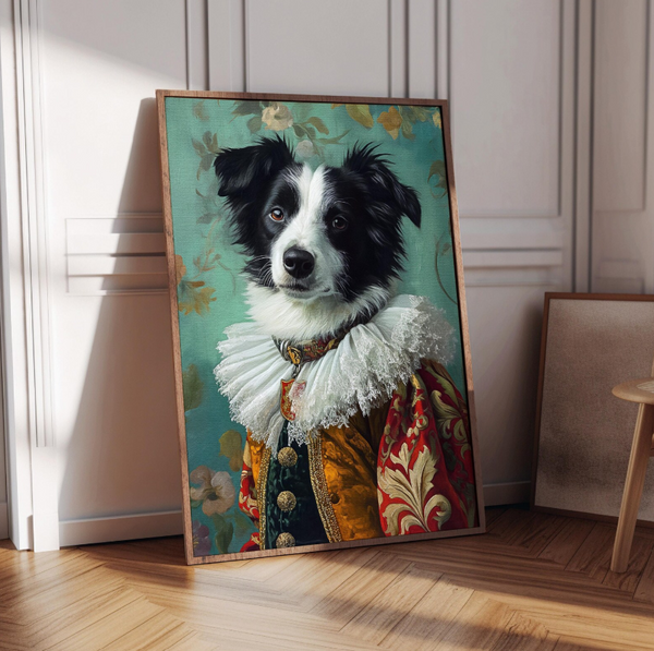 Portrait de Chien Royal Personnalisé – Style Peinture Renaissance