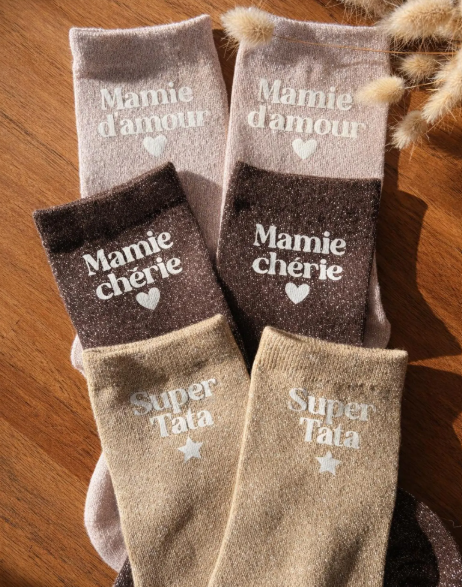 Coffret Chaussettes à Messages – Cadeau Rigolo et Tendre pour la Famille