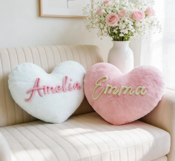 Coussin Cœur Douillet Personnalisé – Cadeau Romantique et Décoratif